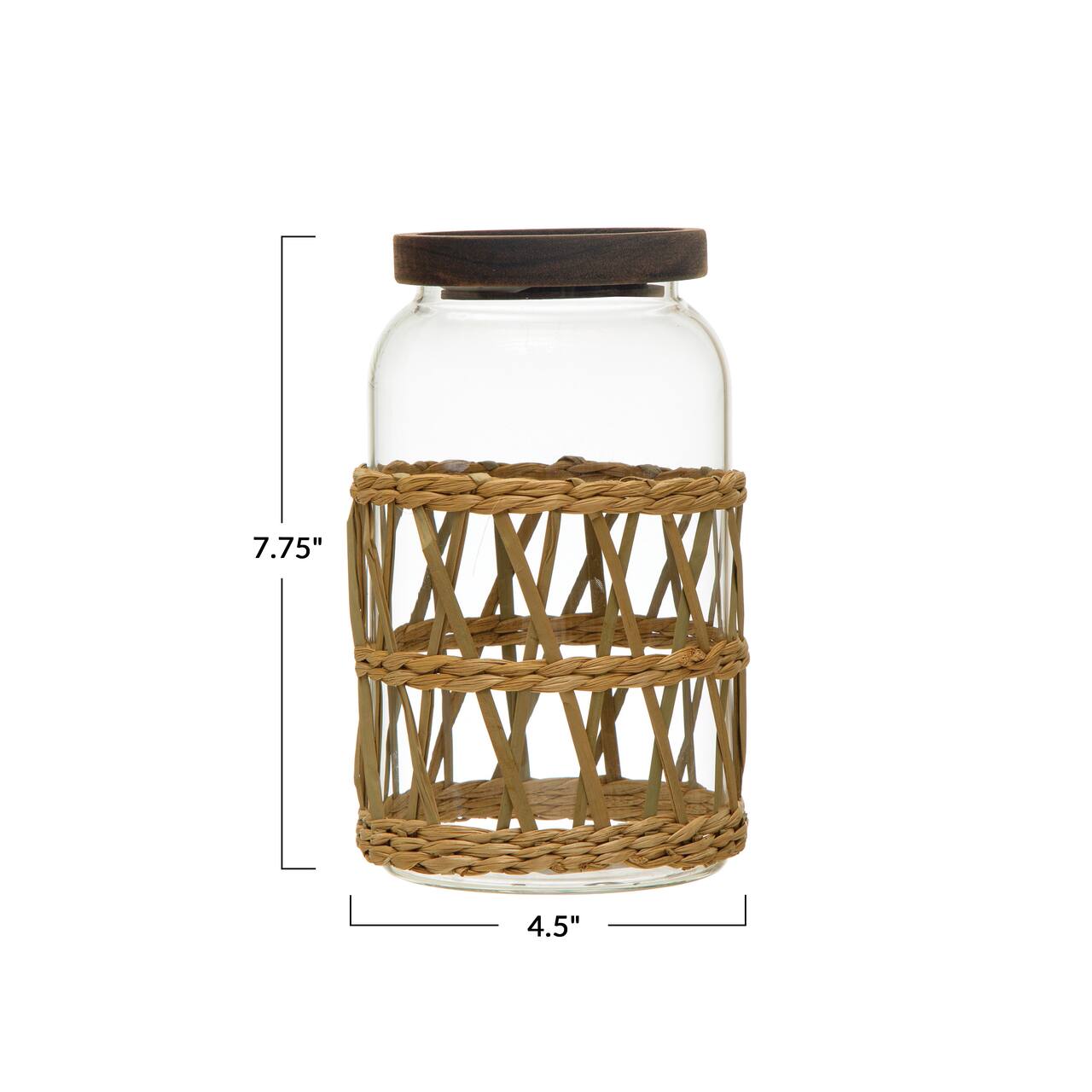 Hello Honey® Boho Glass Storage Canister with Acacia Wood Lid